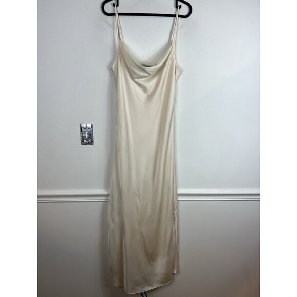 All Saints Cowl Neck Satin Hadley Midi Dress Women Ivory Small Retro Y2K Party - Picture 4 of 11